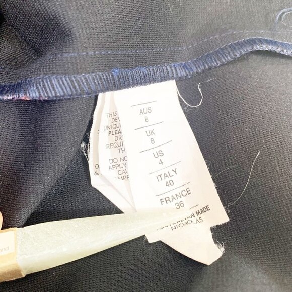 Nicholas red white blue floral fitted silk asymmetrical mini dress needs repair - Picture 9 of 10